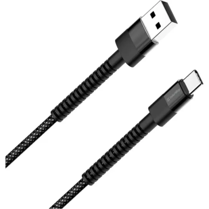 Дата кабель USB 2.0 до USB-C 1.0m 2.4А black ColorWay (CW-CBUC063-BK)