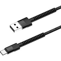 Дата кабель USB 2.0 до USB-C 1.0m 2.4А black ColorWay (CW-CBUC063-BK)