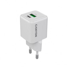 Зарядний пристрій Canyon CU20AC GaN 20W 1xPD 1xQC EU White (CNS-CUW20AC)