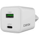 Зарядний пристрій Canyon CU45AC GaN 45W 1xPD 1xQC EU White (CNS-CUW45AC)