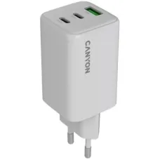 Зарядний пристрій Canyon CU65ACC GaN 65W 2xPD 1xQC EU White (CNS-CUW65ACC)