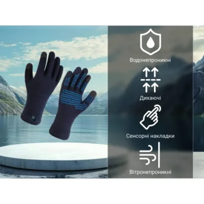 Водонепроникні рукавички Dexshell ThermFit 3.0 Gloves темно-блакитні розмір S (DG12402HTB-S)