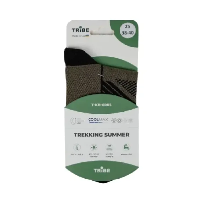 Шкарпетки Tribe Trekking Summer olive 41-43 (T-KB-0005-olive-41-43)