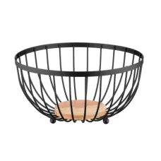 Фруктовниця ARDESTO Midori 25х25х13см, метал, дерево, чорний (AR0904B)