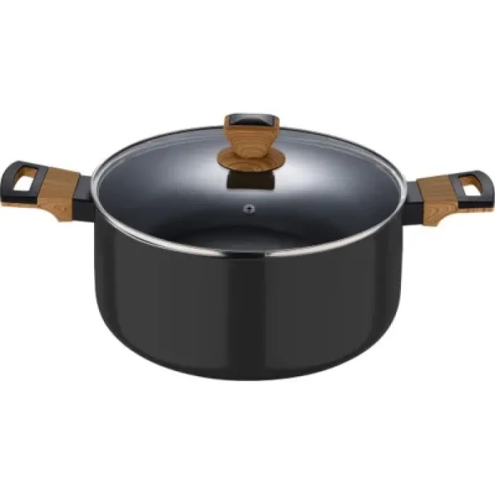 Каструля Bergner Earth black, з кришкою 24 см, 4.3 л (BG-32036-BK)