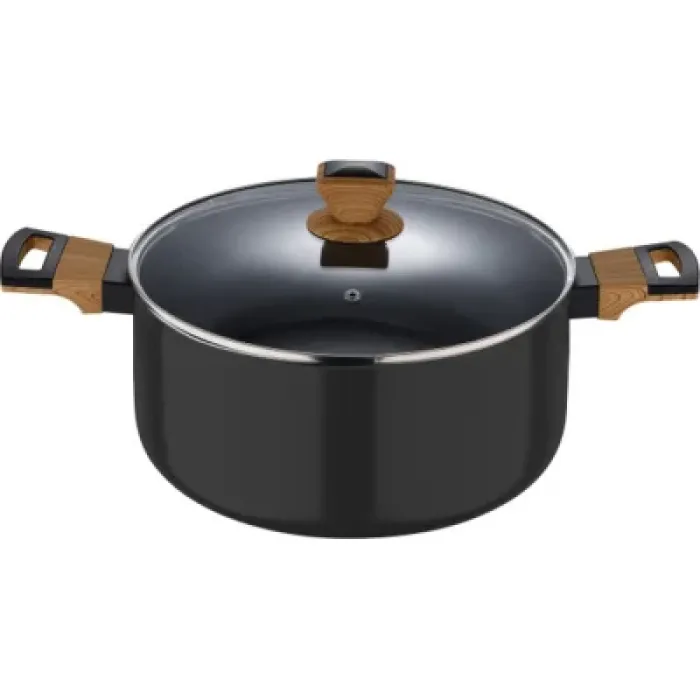 Каструля Bergner Earth black, з кришкою 28 см, 6 л (BG-32037-BK)