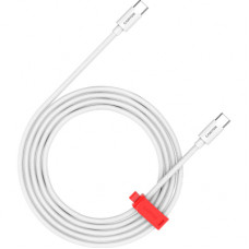 Дата кабель USB-C to USB-C 2.0m CC100AB 100W Braided White Canyon (CND-CC100AB20W)