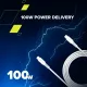 Дата USB-C кабель USB-C 1.2m CC100SC 100W White Canyon (CNS-CC100SC12W)