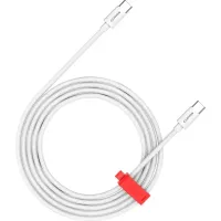 Дата USB-C кабель USB-C 2.0m CC60AB 60W Braided White Canyon (CND-CC60AB20W)