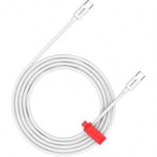 Дата кабель USB-C to USB-C 2.0m CC60AB 60W Braided White Canyon (CND-CC60AB20W)