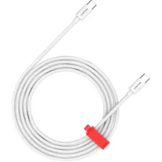 Дата USB-C кабель USB-C 2.0m CC60AB 60W Braided White Canyon (CND-CC60AB20W)
