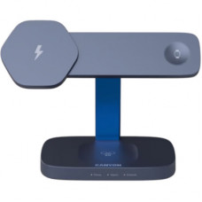 Зарядний пристрій Canyon wireless charger HEXAGON WCS-310 3in1 DarkGrey/Blue (CNS-WCS310DGBL)
