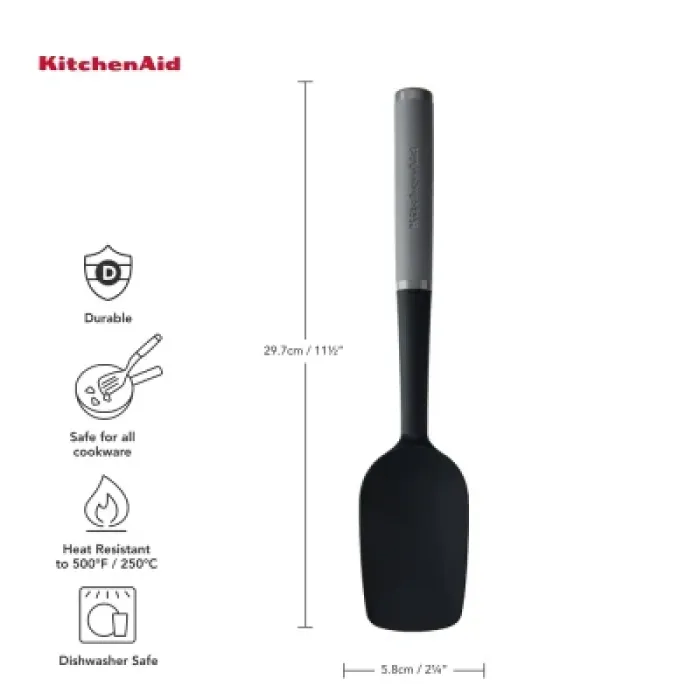 Лопатка кухонна KitchenAid Coreline силіконова, 34 см, сірий (KAS030OHCGG)
