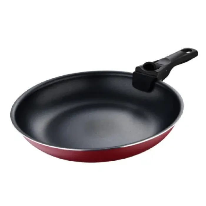 Набір сковорідок Bergner Click & cook, зі знімною ручкою, 22/26 см, червоний (BG-31605-RD)