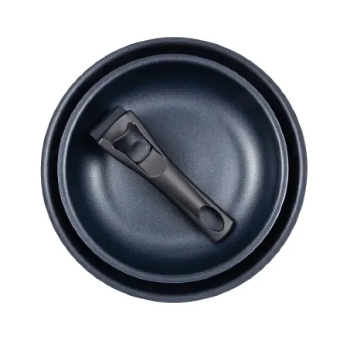Набір сковорідок Bergner Click & cook, зі знімною ручкою, 22/26 см, червоний (BG-31605-RD)
