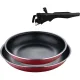 Набір сковорідок Bergner Click & cook, зі знімною ручкою, 22/26 см, червоний (BG-31605-RD)