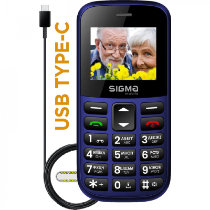 Мобільний телефон Sigma Comfort 50 EASY TYPE-C Blue (4827798585238)