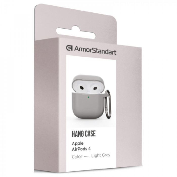 Чохол для навушників Armorstandart Hang Case для Apple AirPods 4 Light Grey (ARM81284)