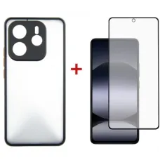 Чохол до мобільного телефона Dengos Kit Xiaomi Redmi Note 14 5G case Matte + glass (Black) (DG-KM-127)