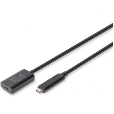 Дата кабель USB-С to USB-C 5.0m M/F USB3.2 Gen2 Active 10G Digitus (DA-73112)