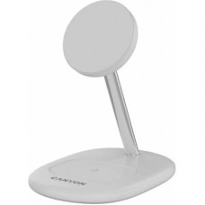 Зарядний пристрій Canyon wireless charger WCS-205 15W Qi2 2in1 White (CNS-WCS205W)