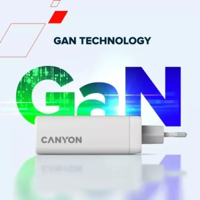 Зарядний пристрій Canyon CU140ACC GaN 150W 3xPD 1xQC EU White (CNS-CUW140ACC)