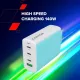 Зарядний пристрій Canyon CU140ACC GaN 150W 3xPD 1xQC EU White (CNS-CUW140ACC)