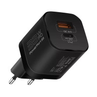 Зарядное устройство Promate 33W USB-C + USB-A (powerport-33.black)