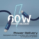 Дата кабель USB-C to USB-C 1.2m Promate (springy.blue)