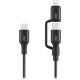 Дата кабель USB-C to USB-C + Lightning black Promate (powerlink-cci.black)