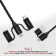 Дата кабель USB 2.0 AM to Lightning + Micro 5P + USB-C pentapower.black Promate (pentapower.black)