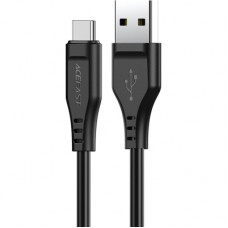 Дата кабель USB 2.0 AM to USB-C 1.2m 3.0A TPE Black Acefast (6974316280866)