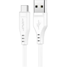 Дата кабель USB 2.0 AM to USB-C 1.2m 3.0A TPE White Acefast (6974316280873)