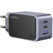 Зарядний пристрій Ugreen 3xUSB 65W (2xUSB-C+USB-A) Gan Nexode Fast Charger Grey X553 (35042)