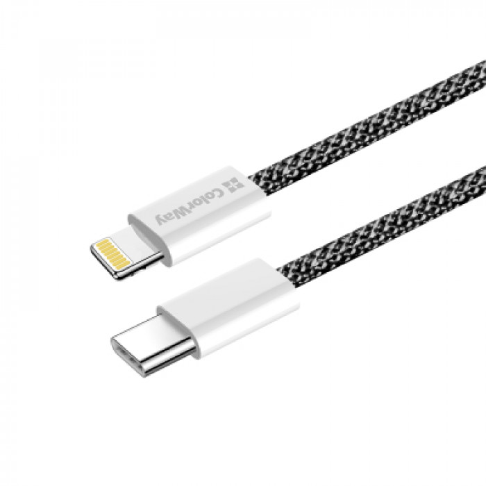Дата кабель USB-C to Lightning 2.0m 27W PD FC black ColorWay (CW-CBPDCL068-BK)