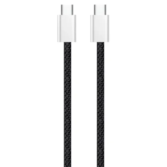 Дата кабель USB-C to USB-C 2.0m (braided cotton) (PD Fast Charging 60W) 3.0А black ColorWay (CW-CBPDCC068-BK)