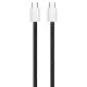 Дата кабель USB-C to USB-C 2.0m (braided cotton) (PD Fast Charging 60W) 3.0А black ColorWay (CW-CBPDCC068-BK)