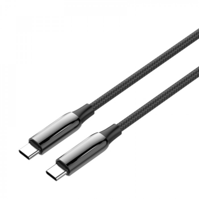 Дата кабель USB-C to USB-C 1.0m (PVC+Aluminum Alloy) (PD Fast Charging 240W) 5А black ColorWay (CW-CBPDCC069-BK)