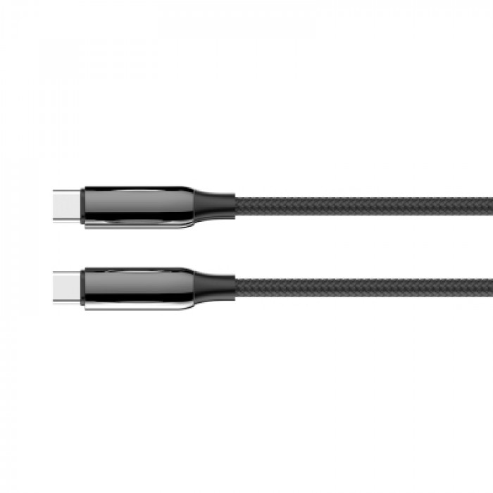 Дата кабель USB-C to USB-C 1.0m (PVC+Aluminum Alloy) (PD Fast Charging 240W) 5А black ColorWay (CW-CBPDCC069-BK)