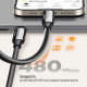 Дата кабель USB-C to USB-C 2.0m (PVC+Aluminum Alloy) (PD Fast Charging 240W) 5А black ColorWay (CW-CBPDCC070-BK)