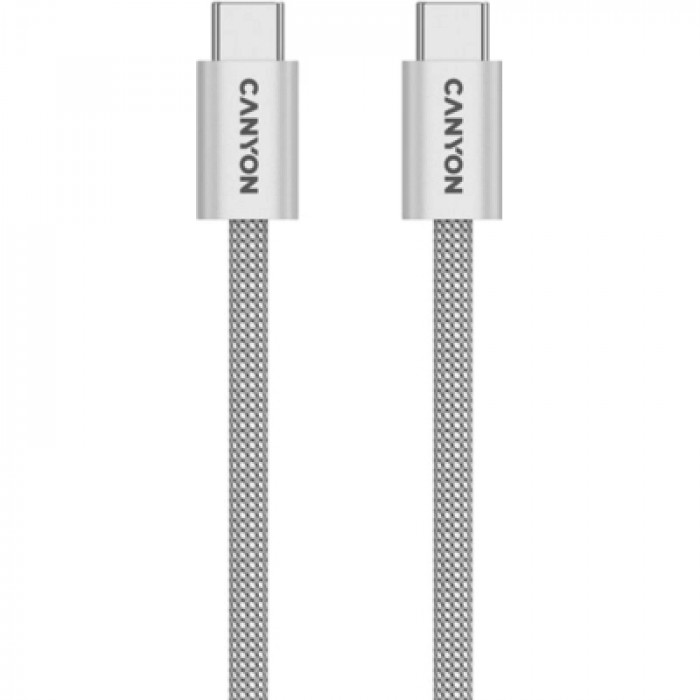 Дата кабель USB-C to USB-C 1.0m 60W Magnet Braided Light Grey Canyon (CND-CCMG60AB15LG)