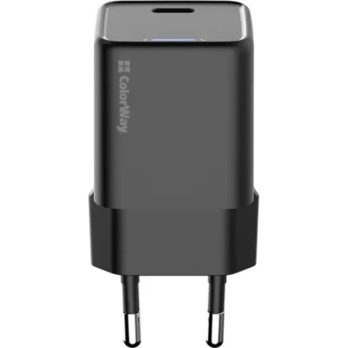 Зарядний пристрій ColorWay GaN Mini 25W PD Port PPS USB-C black (CW-CHS052PD-BK)