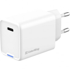 Зарядний пристрій ColorWay GaN Mini 45W PD Port PPS USB-C white (CW-CHS057PD-WT)
