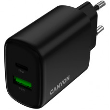Зарядний пристрій Canyon OnCharge 250 25W 1xPD 1xQC EU Black (CNE-CHA250-31)