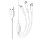 Дата кабель USB 2.0 AM to Lightning + Micro 5P + USB-C 1.0m 2.4A XO (CB-23U3)