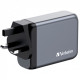 Зарядний пристрій Verbatim GaN 100 W 4 ports (2xUSB-C-100 W,USB-C 65 W /USB-A -3.0) (32202)