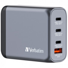 Зарядний пристрій Verbatim GaN 100 W 4 ports (2xUSB-C-100 W,USB-C 65 W /USB-A -3.0) (32202)