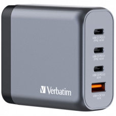 Зарядний пристрій Verbatim GaN 140 W 4 ports (2xUSB-C-140 W,USB-C 20 W /USB-A -3.0) (32203)