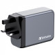 Зарядний пристрій Verbatim GaN 200 W 4 ports (2xUSB-C-100 W,USB-C-65 W /USB-A -3.0) (32204)