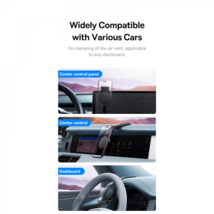 Універсальний автотримач Baseus C02 Magnetic Phone Holder Cluster Black (SUCC000201)